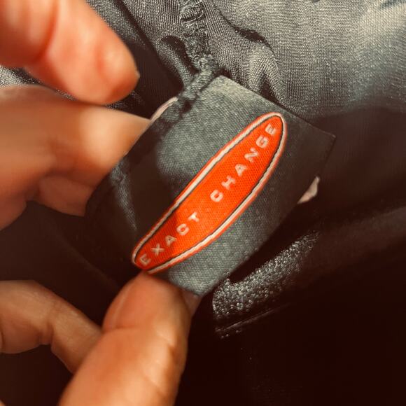 Exact Change VTG Black Velvet Velour Pull On Dress Evening Whimsygoth Gothic L - Picture 4 of 5